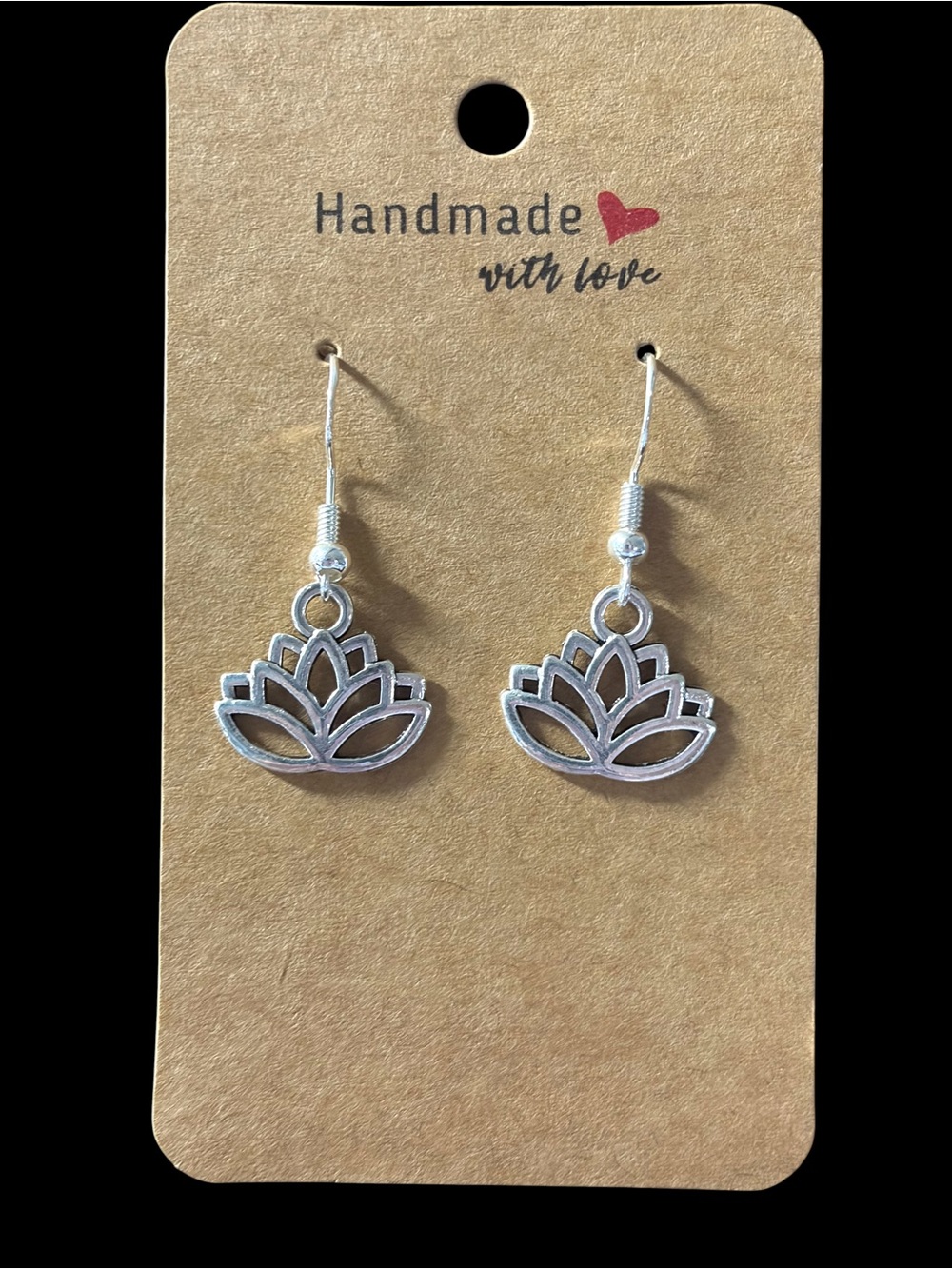 Handmade Surgical Stainless Steel Earring Hooks w Lotus Charms